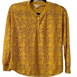 EYESHADOW GIRLS YELLOW LACE TOP WITH ATTACHED CAMI SIZE XL